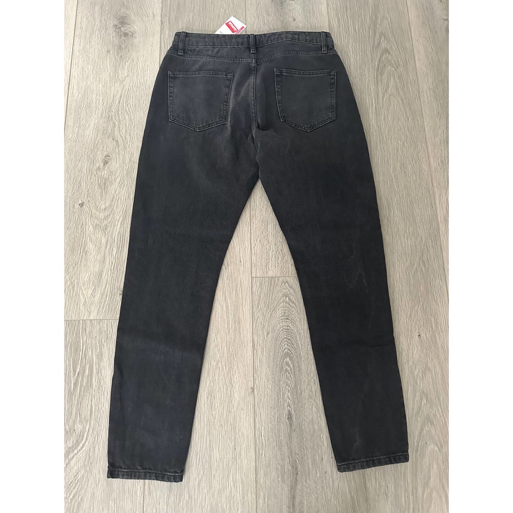 Topman Tapered front seam jeans in washed black - Picture 12 of 12